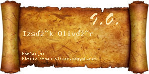 Izsák Olivér névjegykártya